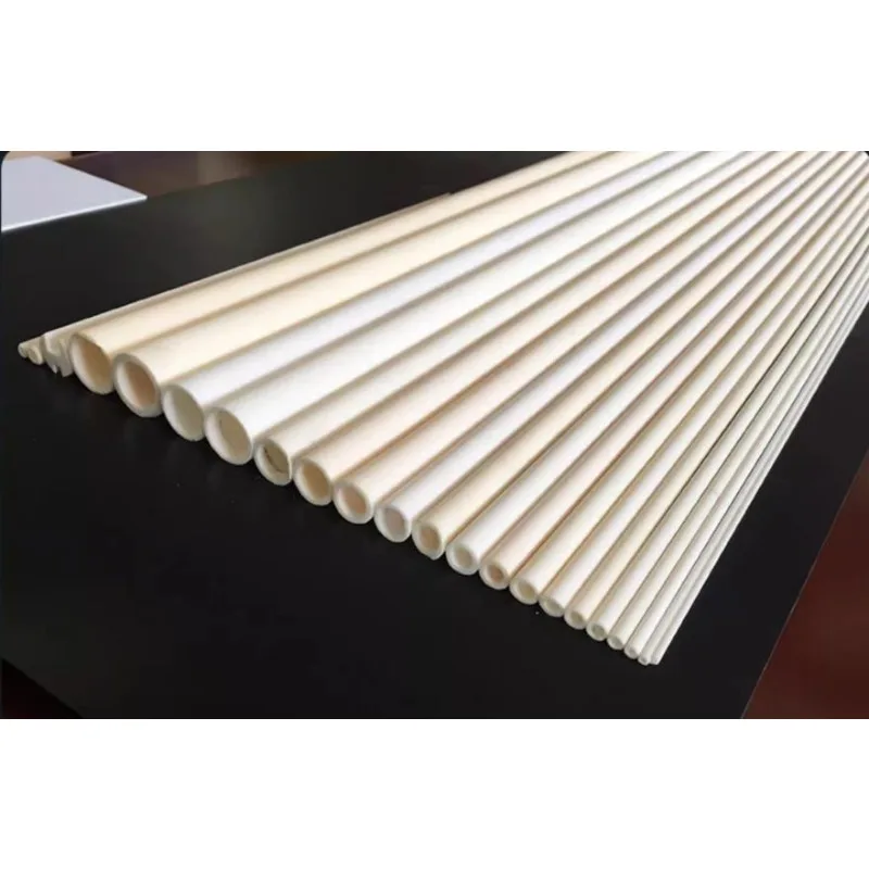 Al₂O₃ Alumina Ceramic Tube, High Temp Insulating Hollow Thermocouple Ceramic Tube 100mm