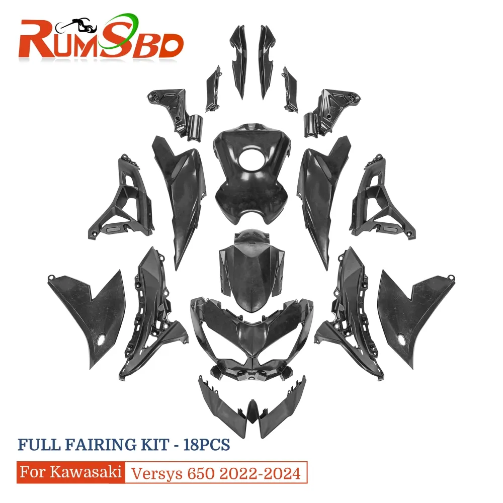 

18 PCS Full Fairing Kit For Kawasaki Versys 650 Versys650 2022-2024 Motorcycle ABS Injection Panels Bodywork Set Frame Parts