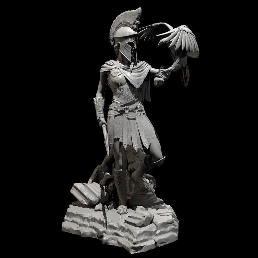 

Масштаб 1/24, 75 мм, фигурка из смолы, комплект модели для сборки, спартанский женский истребитель, в разобранном виде и неокрашенная статуя с 3D-печатью, игрушка 275