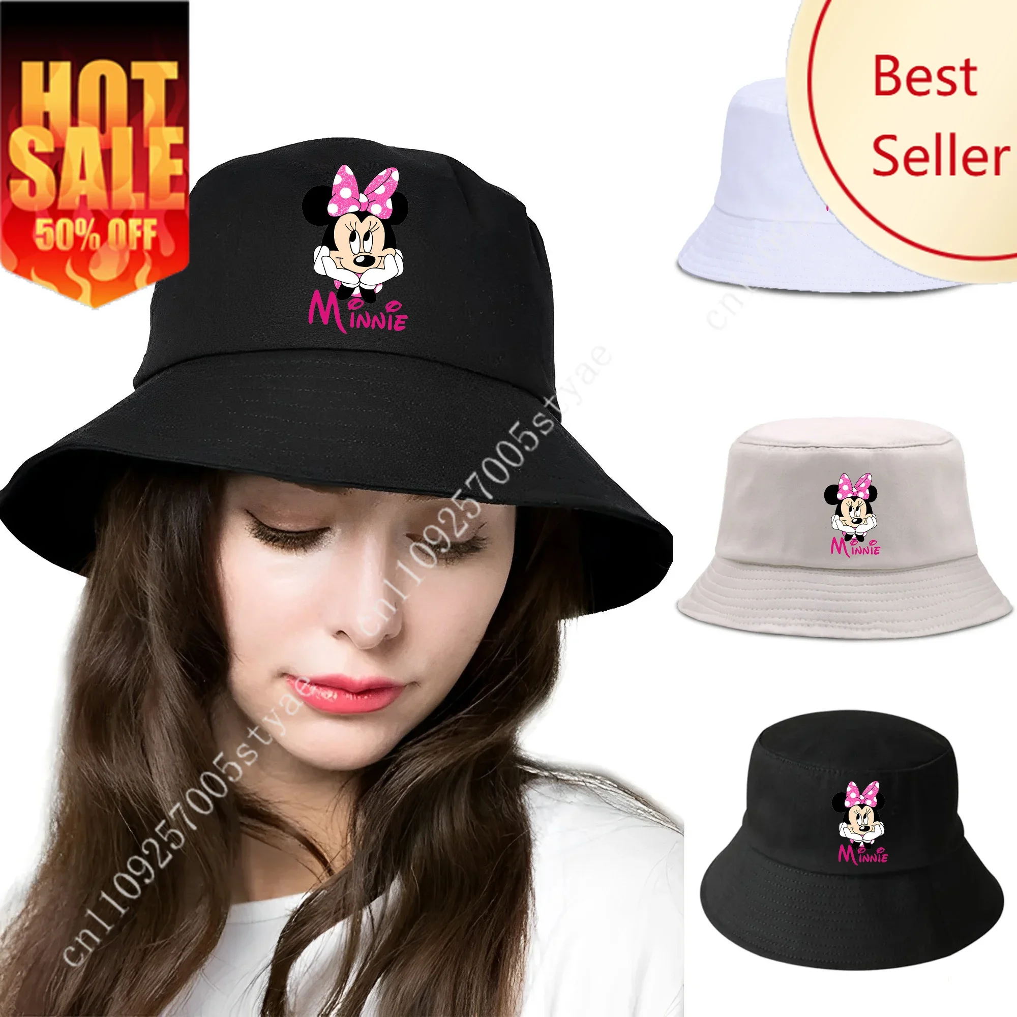 

Mickey Minnie Mouse Hat Disney Cartoon Men Women bucket Cap Decorations Party Holiday Gift Caps Sunhat