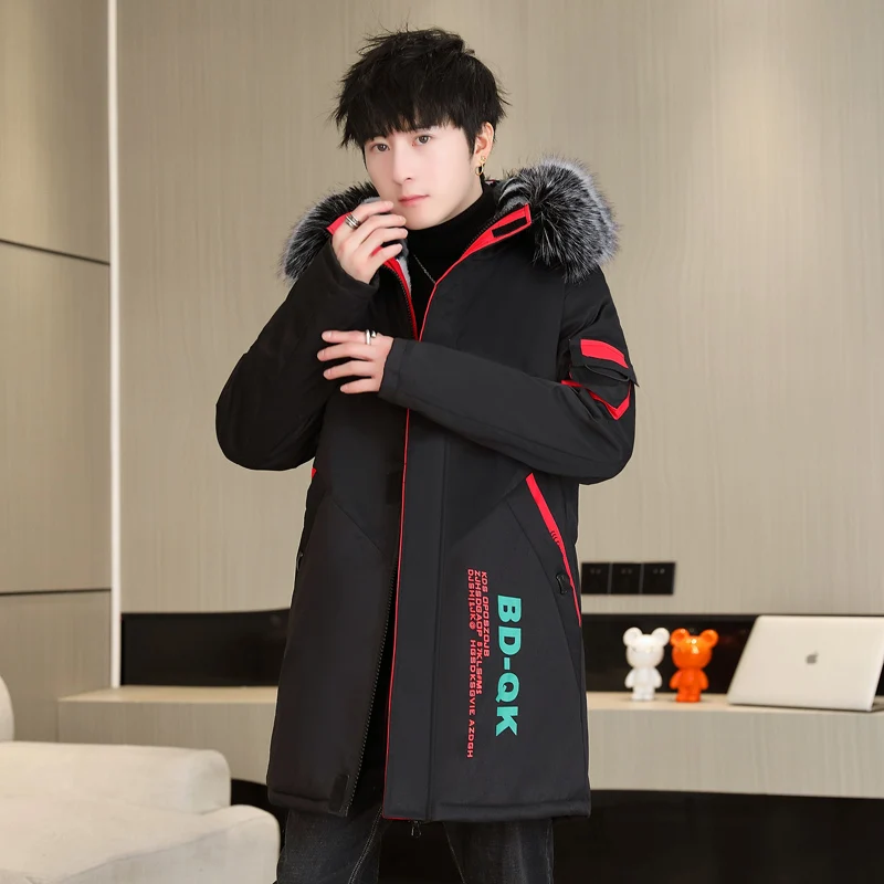 Men's Fashion Windbreaker Parka Coat Streetwear Male Jacket Windproof Casual Autumn Winter Warm Hombre New Mid-length