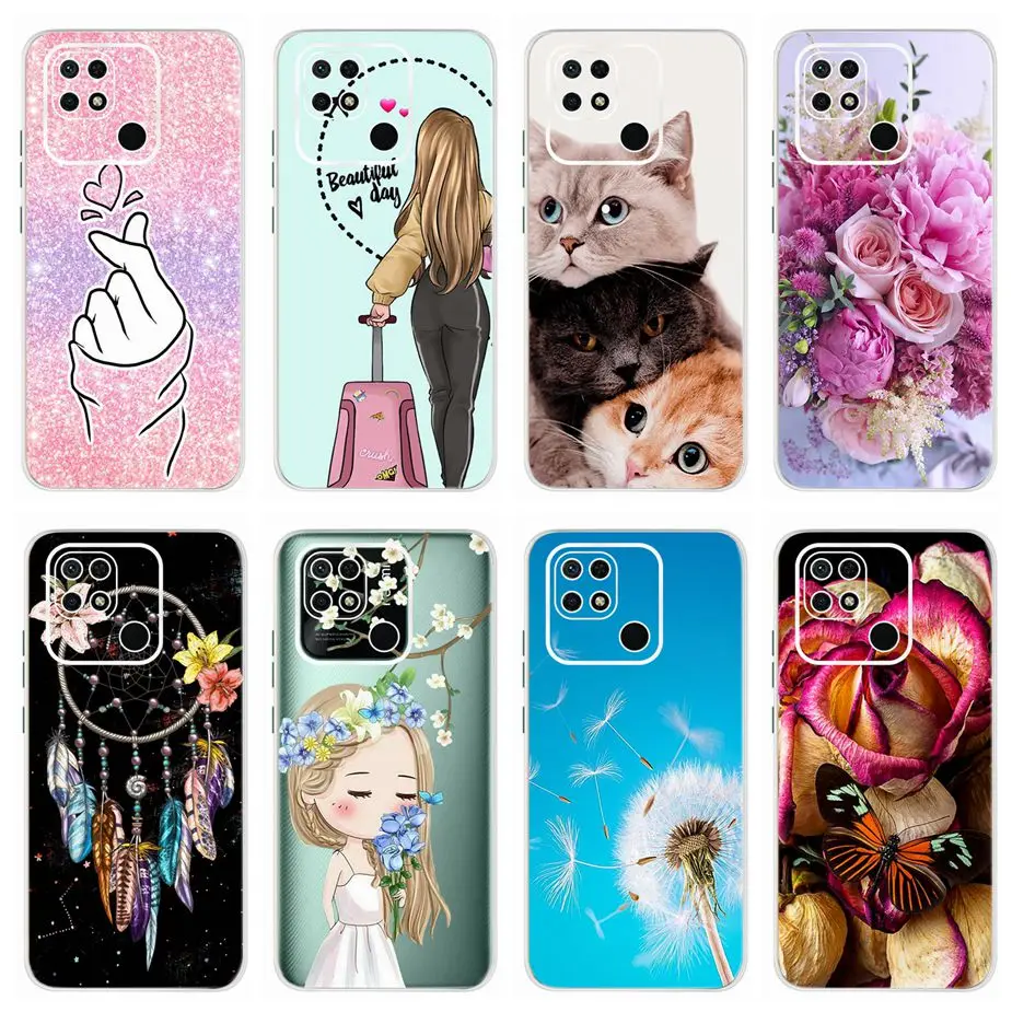 Redmi 10C Case New Fashion Cute Cartoon Cover Soft Silicone Case For Xiaomi Redmi 10C 10 C Redmi10C TPU Fundas Shockproof Bumper