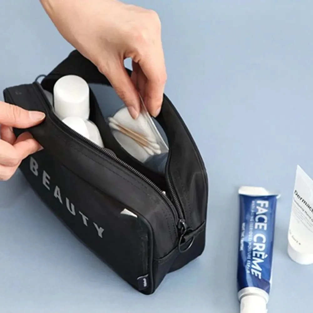 Borsa cosmetica trasparente in rete borsa per il trucco da uomo da donna borsa per il trucco da viaggio in PVC impermeabile di moda custodia per