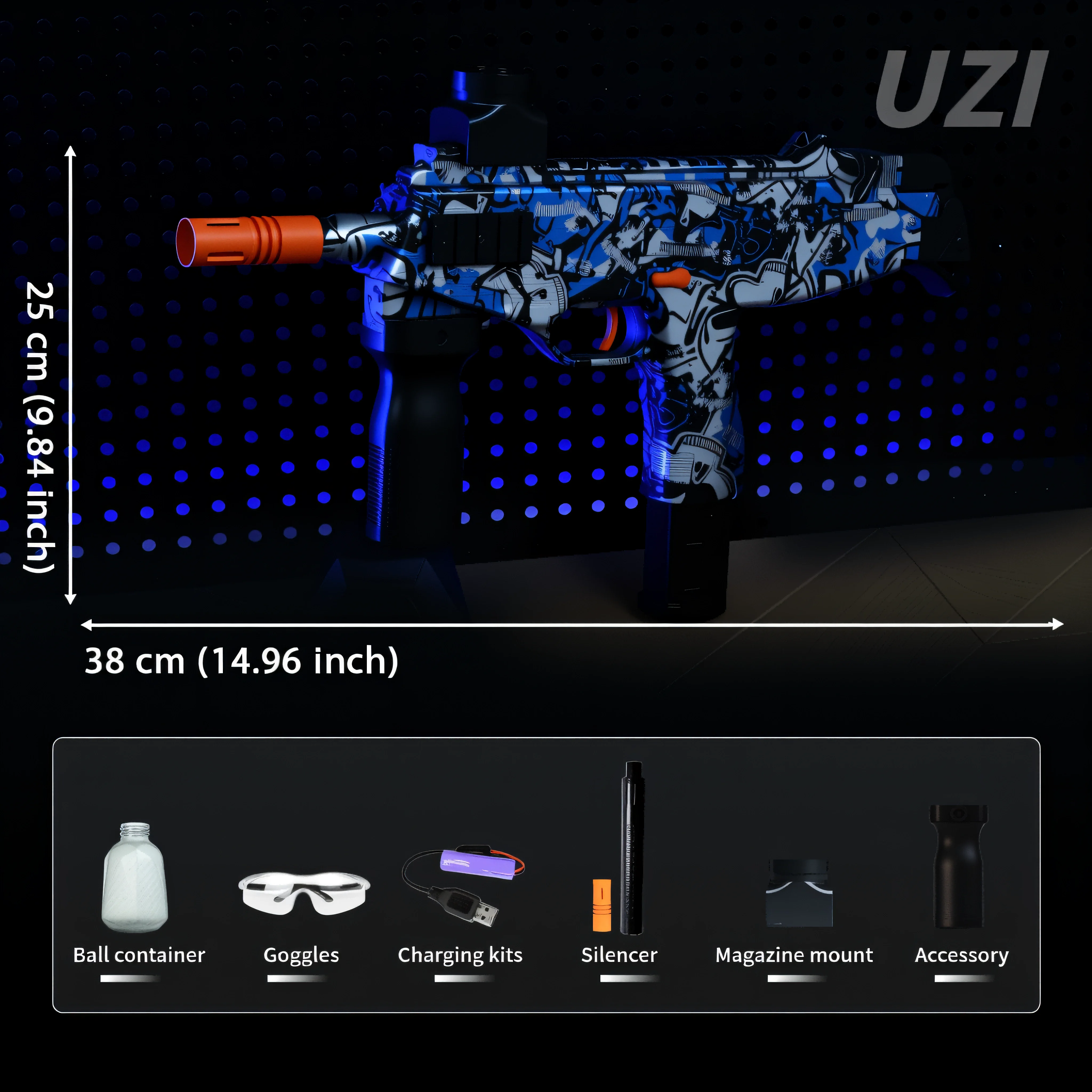 Zestaw UZI Gel Ball Blaster - akumulatorowa zabawka bojowa dla nastolatków 14+, idealny prezent dla chłopców i dziewcząt (koraliki żelowe nie wchodzą w skład zestawu)