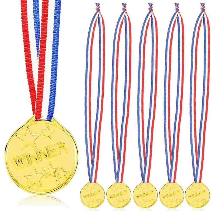 

Hot Sale 100 Pcs Children's Medal Football Games Medals Party Supplies Metal Sports Day Kids Golden Award For Basketball Soccer