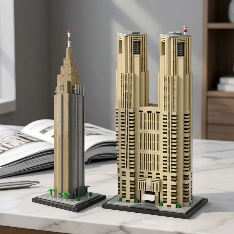 

MOC City Skyscraper Series Tokyo Docomo Yoyogi Building Blocks Set Tokyo Government Building Model Adult Collection Toys Gift