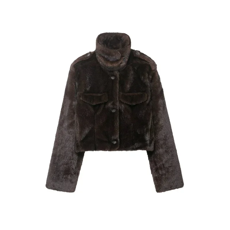 

Long-Sleeve Coat for Women Casual Chic Ladies Coat Women Faux Fur Coat 2025 New Winter Fashion