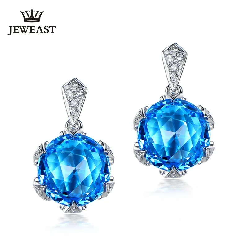 

Natural topaz 18K Pure Gold Earring Real AU 750 Solid Gold Earrings Diamond Trendy Fine Jewelry Hot Sell New 2025