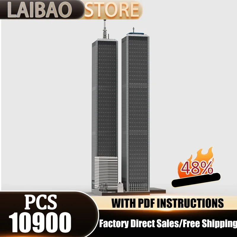 City Building Moc Building Blocks The World Trade Center Model Technology Bricks Christmas Assembly Toys Constructrion Gifts