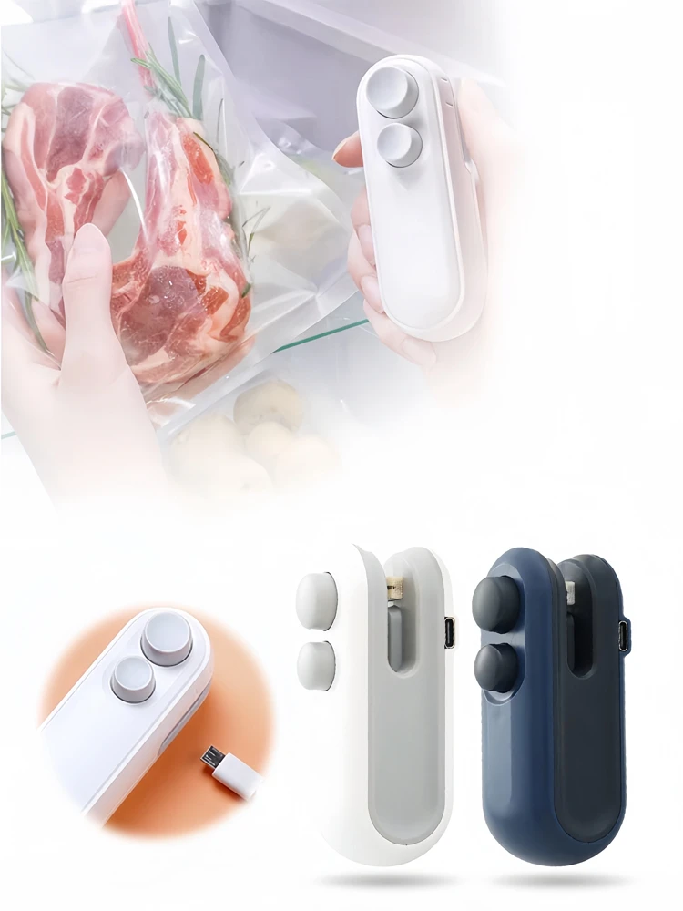 Mini Heat Bag Sealing Machine Package Sealer Bags Plastic Food Sealer Clip Bag Handheld Sealer Food Packaging Heat Sealer