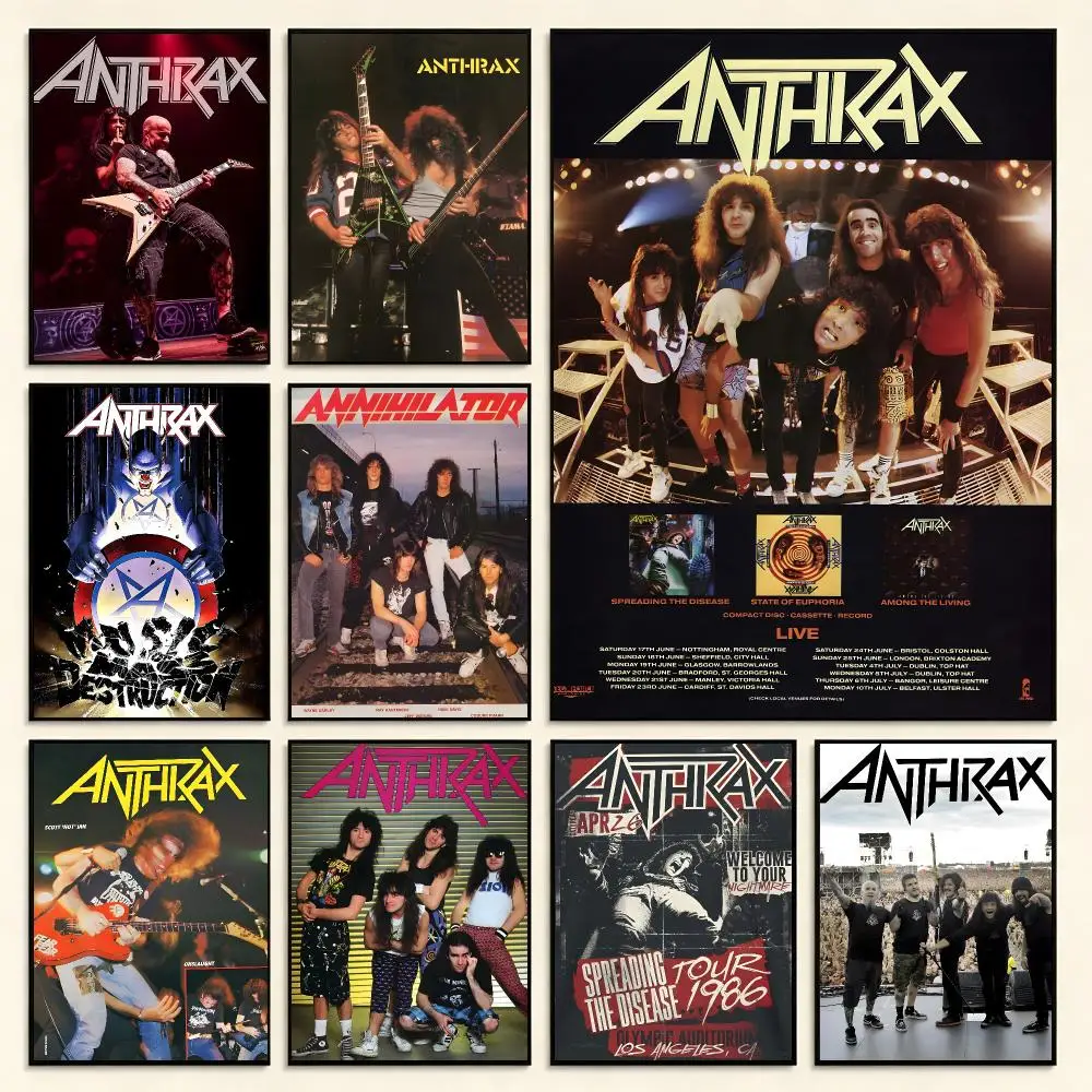Thrash Metal Band Anthrax Poster Digital Solvent Print Waterproof PP Fade-Resistant Wall Art Room Decor Gift