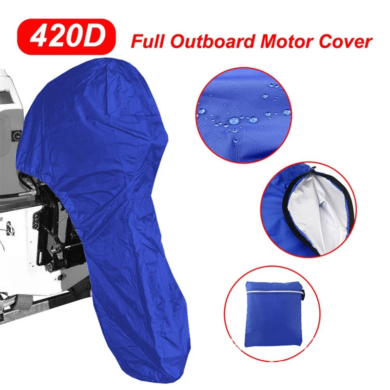 

420D 30-60HP Boat Full Outboard Engine Cover Protection Blue For Motor Waterproof Sunshade Dust-Proof Parts