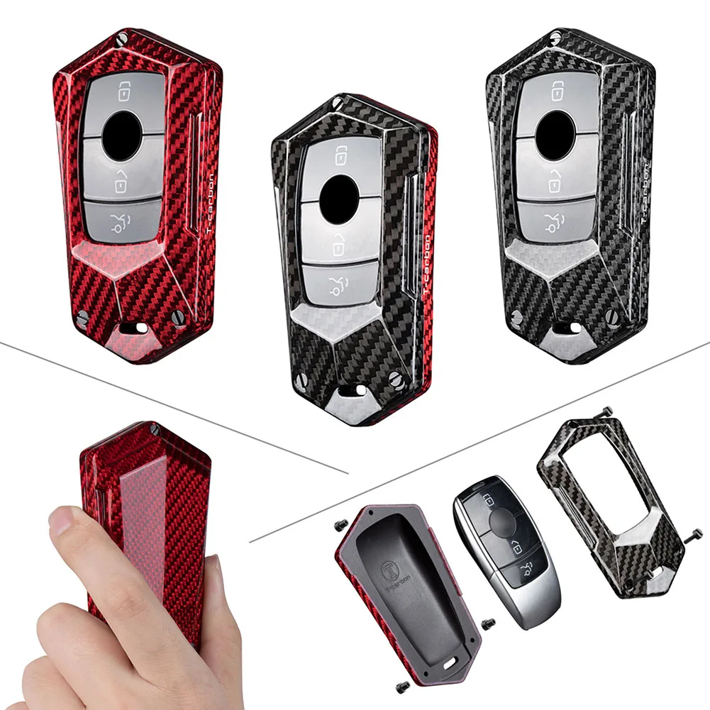 Car Key Fob Cover Case Carbon Fiber For Mercedes Benz E S Class W213 W212 S212 C207 A207 W221 W222 C217 A217 E200 E400