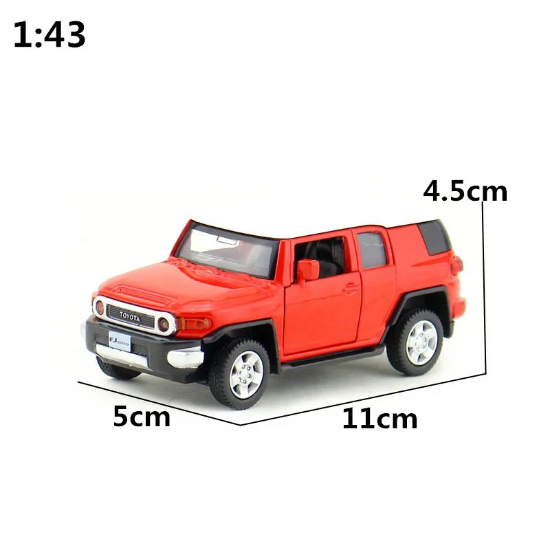 Véhicule jouet en métal moulé sous pression, échelle 1:43, Toyota FJ, portes coulissantes ouvertes, Collection éducative, boîte d'allumettes pour enfants