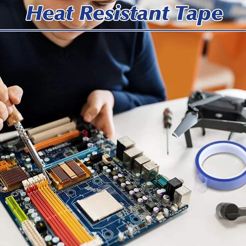 Top-5 Rolls Heat Resistant Tape 20Mm X 30M (98Ft) Sublimation Tape , Heat Transfer Tape For Sublimation Printer Electronic