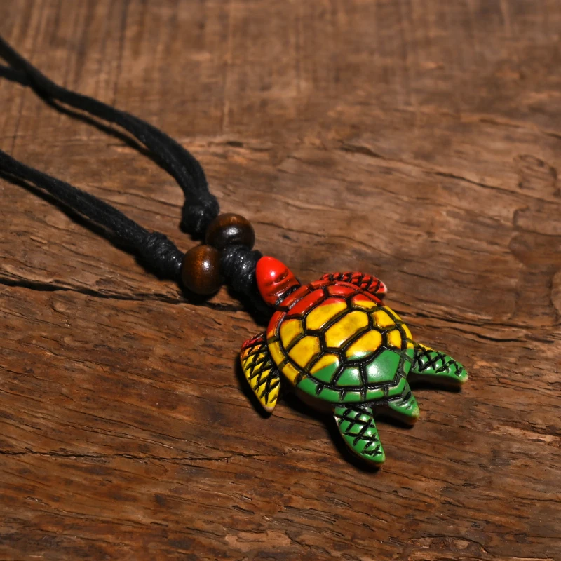 FX061 Color Sea turtles necklace pendant men Choker Jewelry women Tribal style Imitation Yak Bone necklace New Zealand Maori