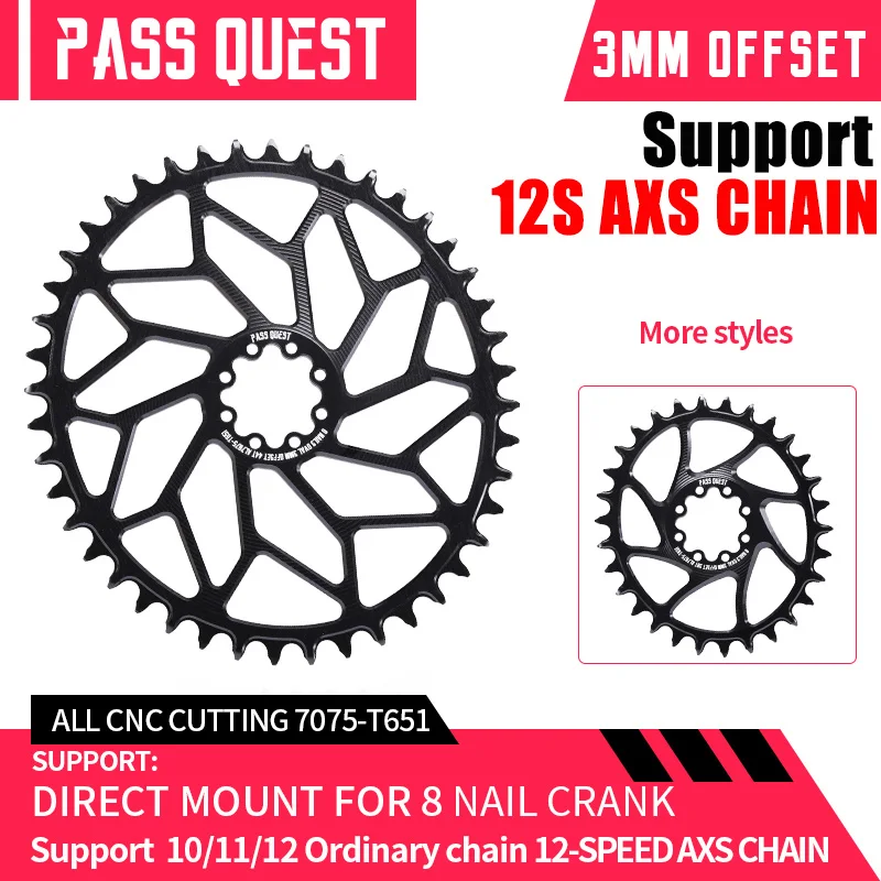 For 12-SPEED AXS CHAIN GXP Road Bike Chainring 3mm Offset 8 Nail 36T-48T Bicycle Chainwheel for Sram ETAP AXS FORCE RED Crankset