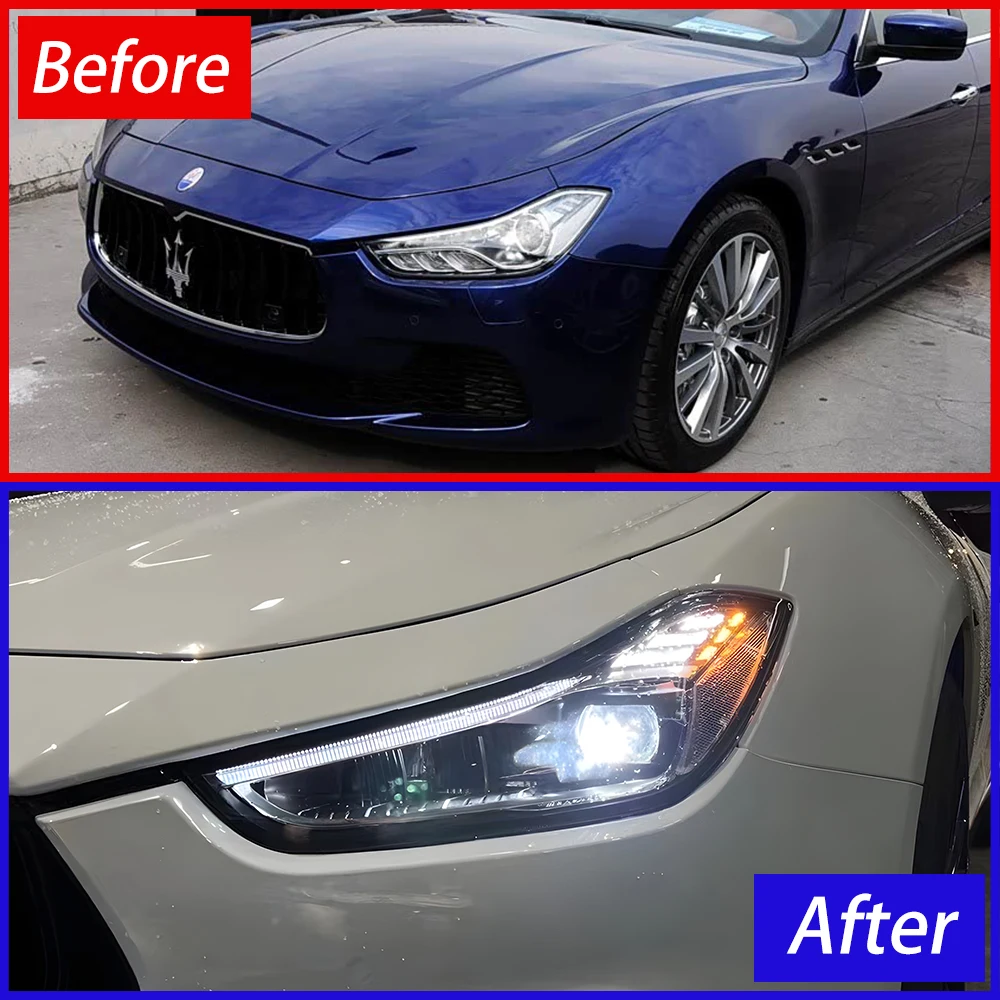 Car Lights For Maserati Ghibli 2014-2023 Auto Headlights Assembly Upgrade High Configure LED Projector Lens Tools Accessories