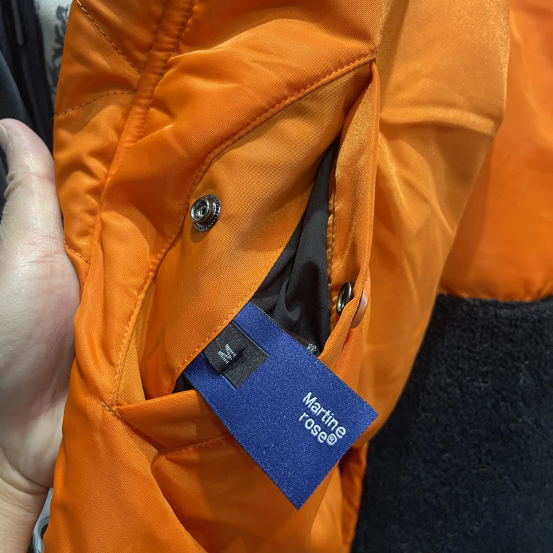 الرجال النساء أفضل نوعية مارتين روز أزرق عميق برتقالي عكسها Bomber سترة عالية الشارع سستة معاطف الطيران جاكيتات داخل العلامة