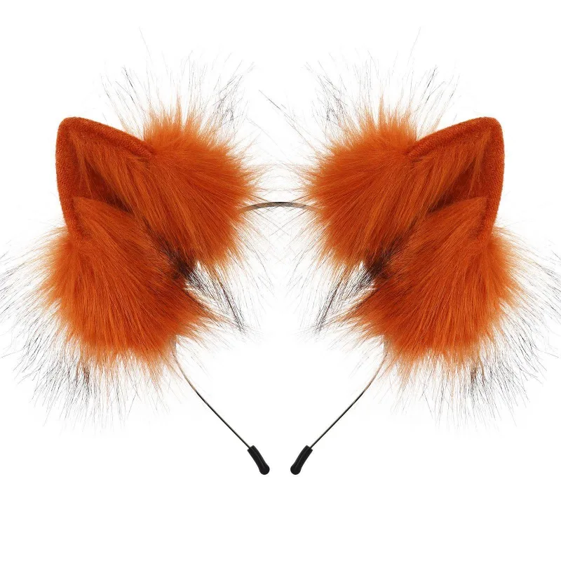 Wolf Ear Headband Cosplay As Hair Accessories Handmade Animal Ear Headband Plush Dress