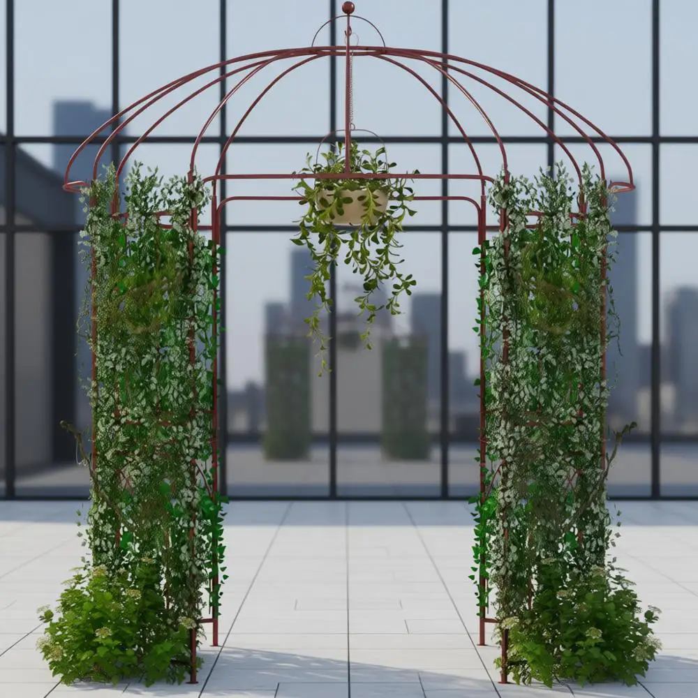 

7x8.4ft Heavy Duty Metal Garden Gazebo Pergola with Trellis, Garden Arch Trellis for Climbing Plants Wedding Party Decor Outdoor