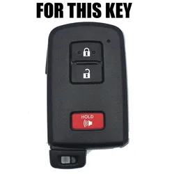 AX For Toyota Land Cruiser Tacoma Highlander Prius 2013-2016 2017 3 Button Silicone Car Remote Key Fob Shell Cover Case Holder