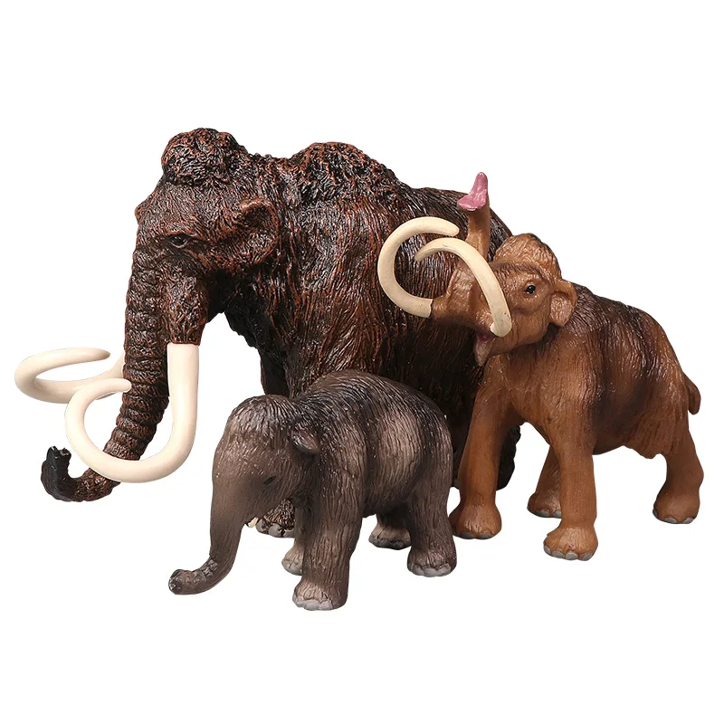 Figurki zwierząt dla dzieci, Świat dzikiej przyrody, Realistyczna symulacja, Mamut, Słoń azjatycki, Zestaw, Zabawki edukacyjne