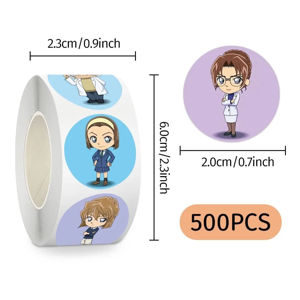 500 Stück/Rolle Anime Detektiv Conan Wasserdichte Graffiti-Aufkleber für Helm, Fahrrad, Notizbuch, Federmäppchen, Dekorationen