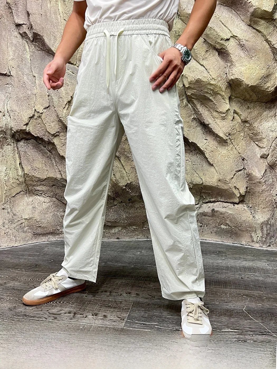  Men's Casual Pants Quick Dry Elastic 3D Cut Windproof Breathable Spring Summer Straight Leg Pants Nylon Spandex
