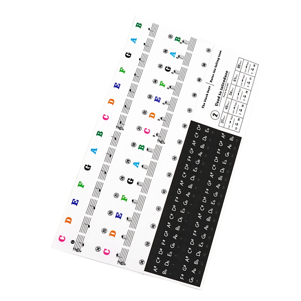 

1 set Piano Keyboard Stickers Adhesive Key Labels Notes Decals for Beginners Kids Easy Learning Teaching Tool PVC Instrument