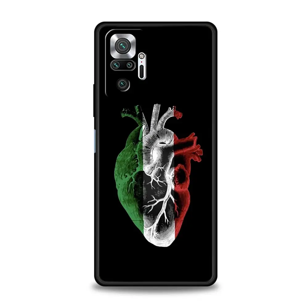 ITALY Flag Phone Case For Xiaomi Redmi Note 13 12 5G 11 10 Pro Plus 4G 9S 9 8 7 9T 13C 12C 10C 9C 9A Soft Silicone Cover