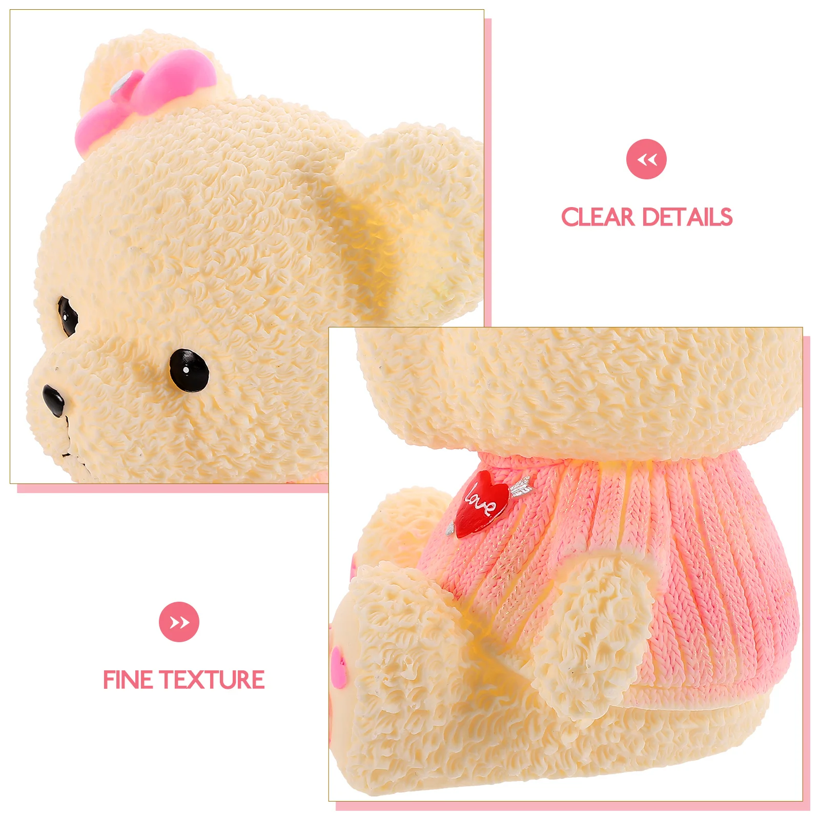 

Bear Piggy Bank Home Decor Money Cute Coin Decorate Banks for Coins Vinyl Shaped