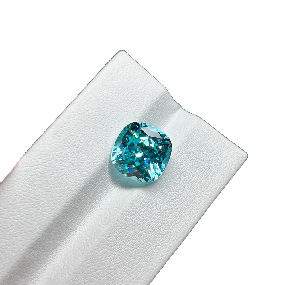 

Lab Grown Cushion 5mm to 10mm Green Paraiba Gemstone for Jewelry Making