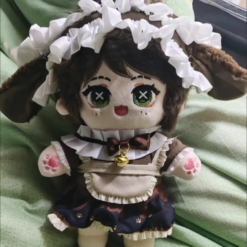 20 センチメートルウサギ耳メイド衣装 20 センチメートルアイドル綿人形エプロンドレスロリータ衣装綿人形の服 DIY 人形アクセサリー