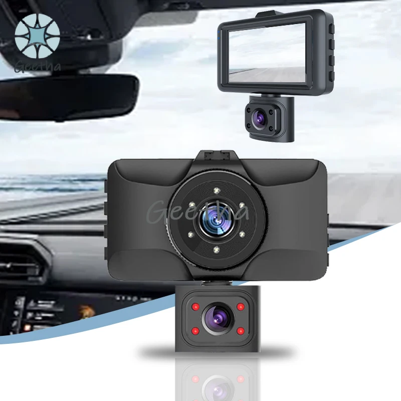 1080P Auto Recorder Dash Cam 3 Camera Lens Tachograph with Rear View Night Vision Car DVR with Rear View Camera WiFi Function