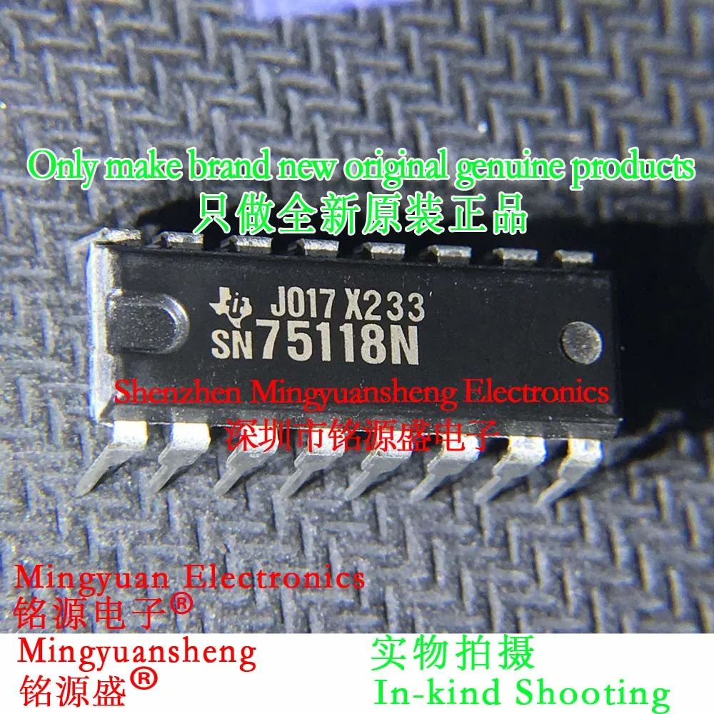 

Mingyuansheng Brand New Original Genuine Sn75118N Sn75118 Package Dip16 Direct Plug Bus Transceiver Ic Chip