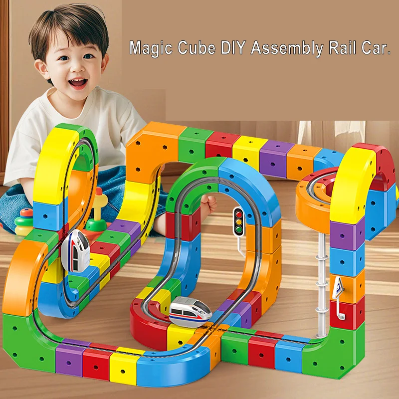 

Electric Magnetic Track Set with Anti-Gravity Train STEM Building Toys, Creative DIY Railway for Kids Gift Toy