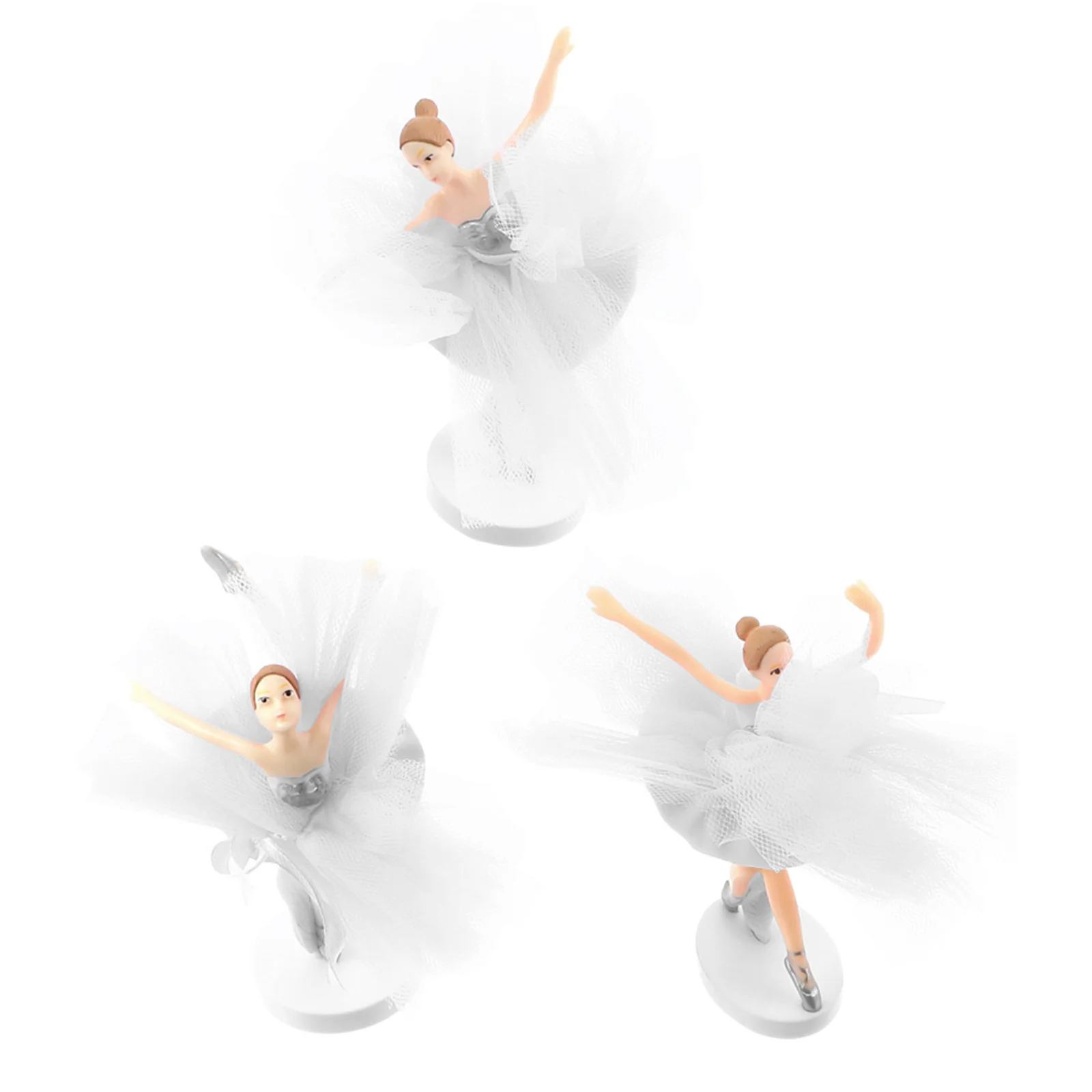 

3Sets Ballerina Cupcake Topper Tulle Skirt Girl Cake Ornament Lightweight Stable Not Easy to Slide Creative Dessert Party Favor