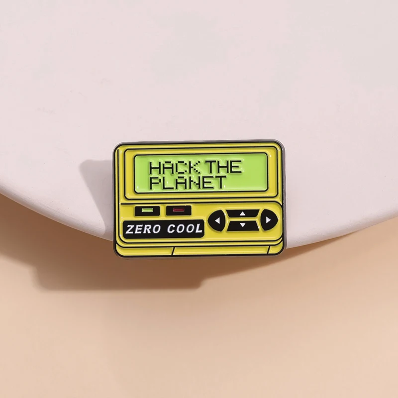 Zero Cool Enamel Pin Hack The Planet Gamepad Brooches Lapel Badge Jewelry Metal Shirt Gifts Wholesale For The Genius Game