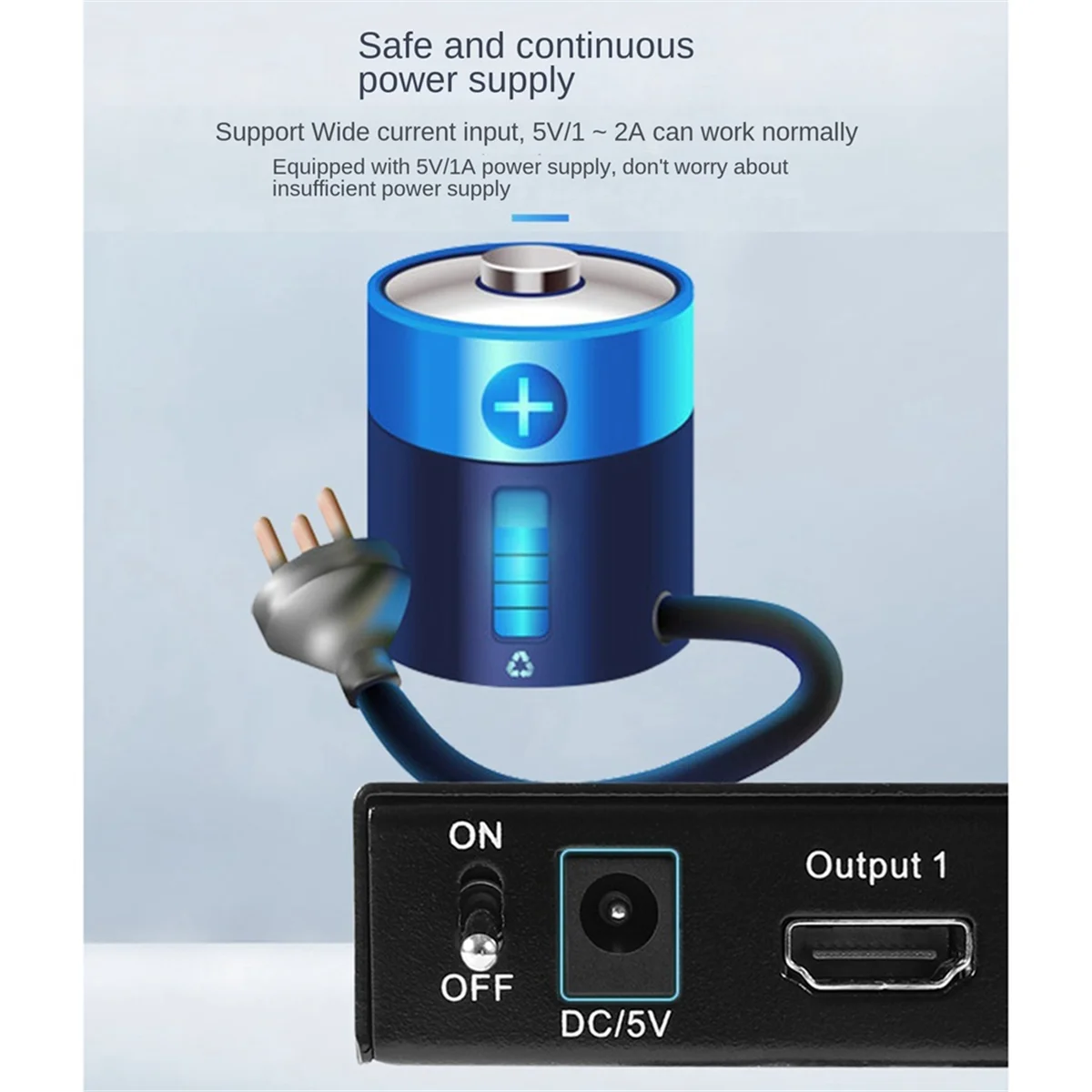 COTS-tMeasy One Input Two Output Splitter Frequency Divider 4K 30HZ HDMI-Compatible Screen Divider Converter with US