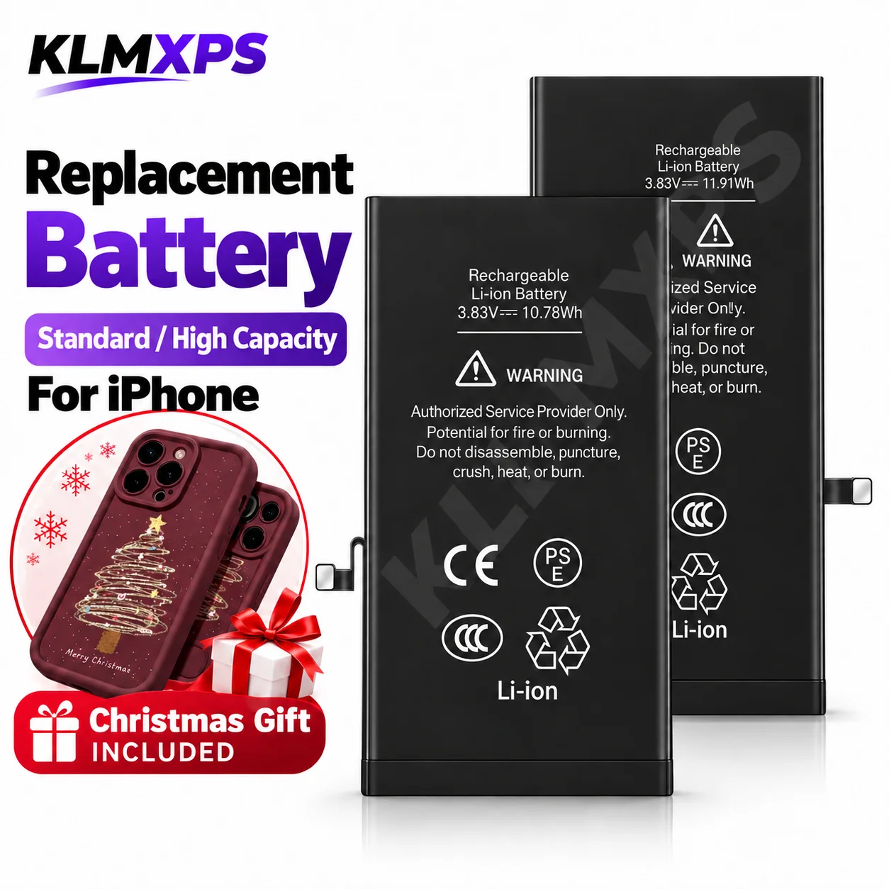 Replacement Lithium Battery for Apple iPhone 6P 7Plus 8 XR 11 12 13 14 15,Buy Battery Get Christmas Gift for Phone Repair Fans