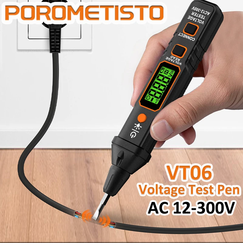 

POROMETISTO VT06 AC 12-300V Voltage Detector Electrician Test Screwdriver AC Non-contact Induction Test Pen Voltage Tester