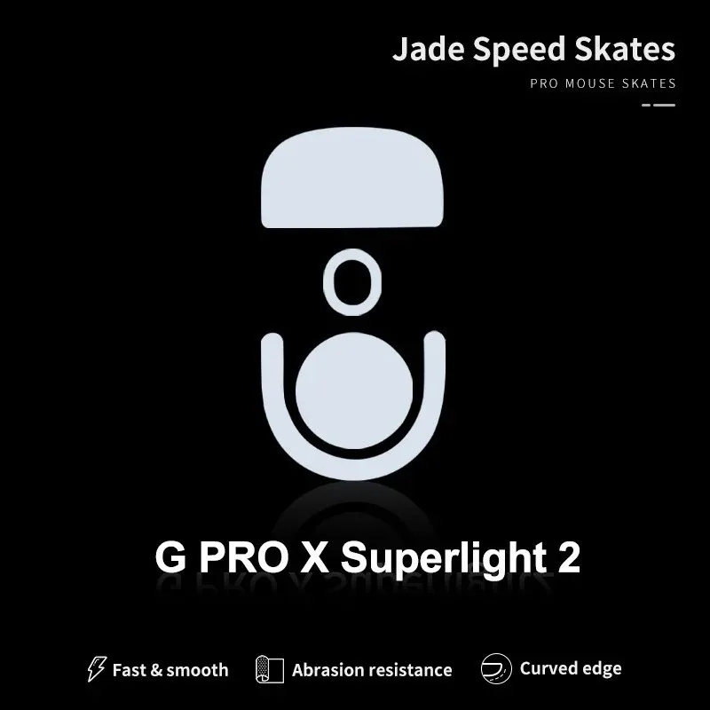 Jade Speed PTFE Mouse Skates for Logitech G Pro X Superlight 2 Rounded Edges Ultra Smooth Replacement Feet