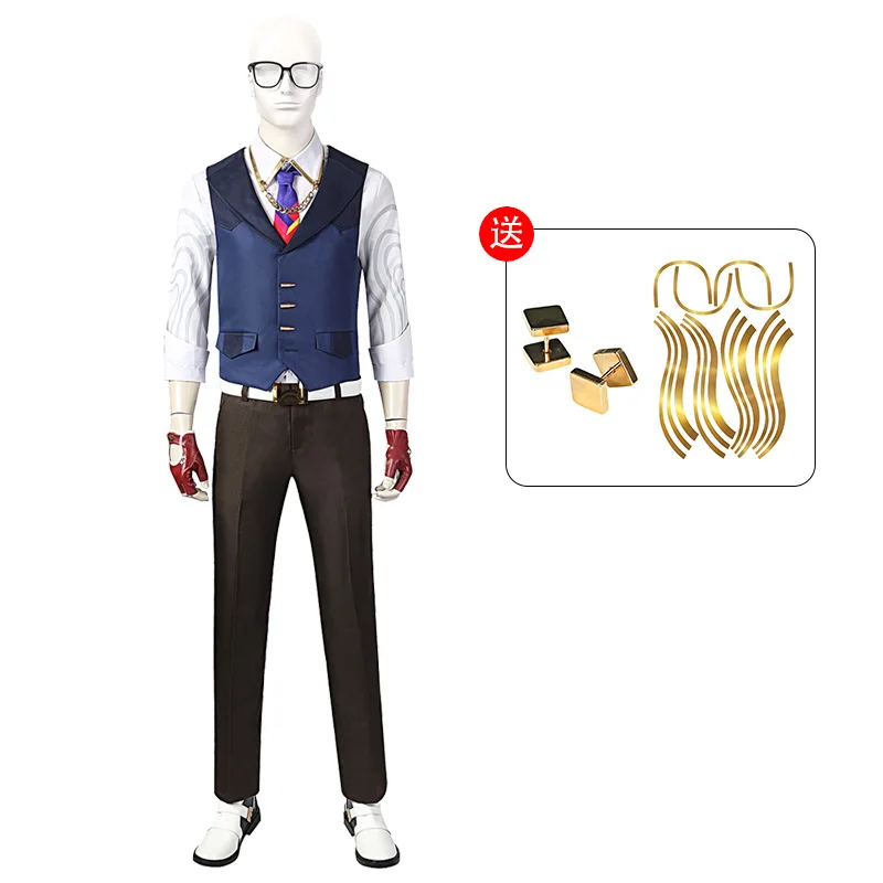 Chamber Cosplay Game VALORANT Costume Men Shirt Vest Pants Necktie Outfits Halloween Carnival Party Suit