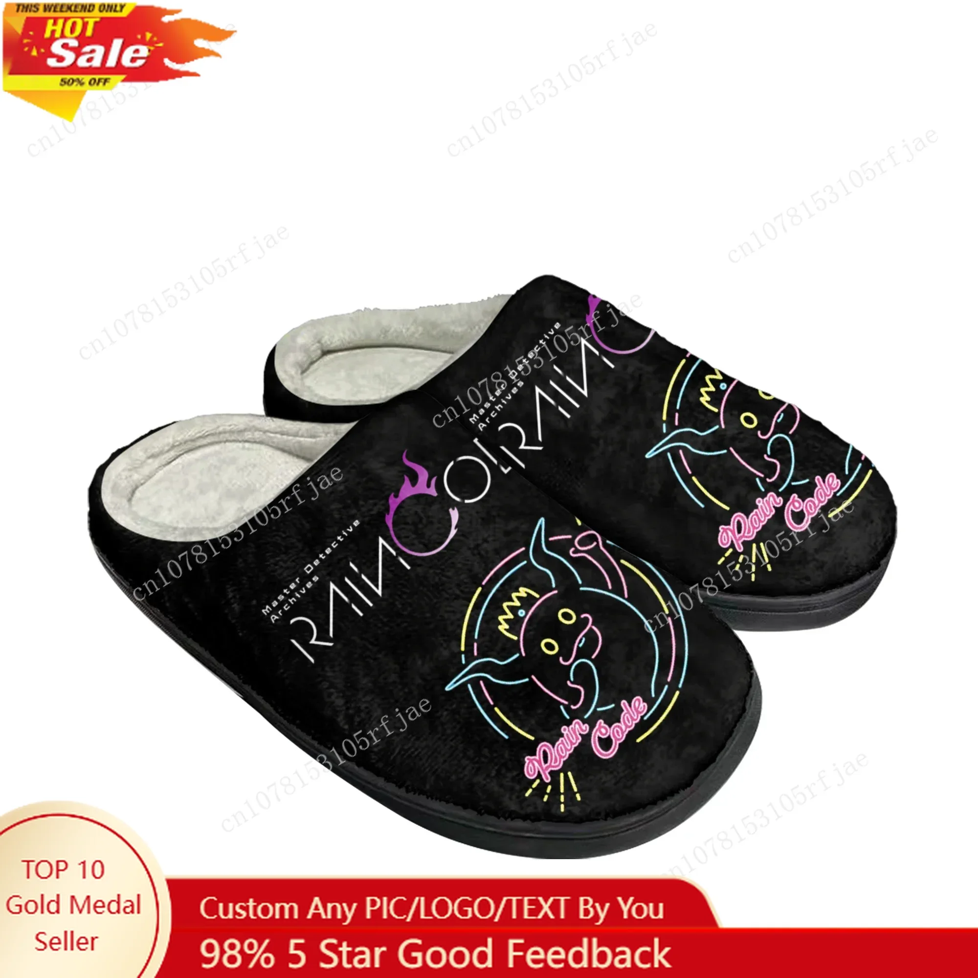 

Master Detective Archives RAIN CODE Home Cotton Slippers Game Men Women Plush Bedroom Casual Keep Warm Shoes Tailor Made Slipper