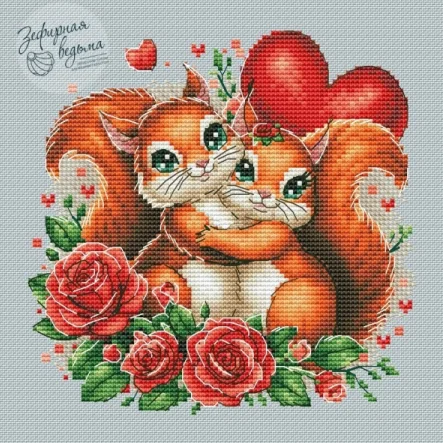

Thread for Cross Stitch set Cross-Stitch Kit DIY Embroidery Handmade Craft Sewing Love Squirrels 26-26