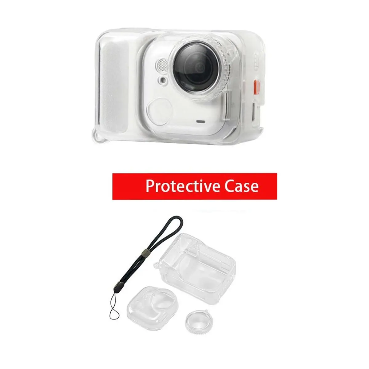 A64I Camera Case for GO Ultra,Shockproof Anti-Slip Silicone Protective Cover with Lens Cap,Action Camera Accessories