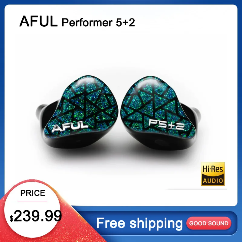 AFUL Performer 5+2 / Performer 7 2DD+4BA+1 마이크로 평면형 인이어 모니터 이어폰 HiFi 유선 하이브리드 헤드폰 음악 IEM |   하이파이고