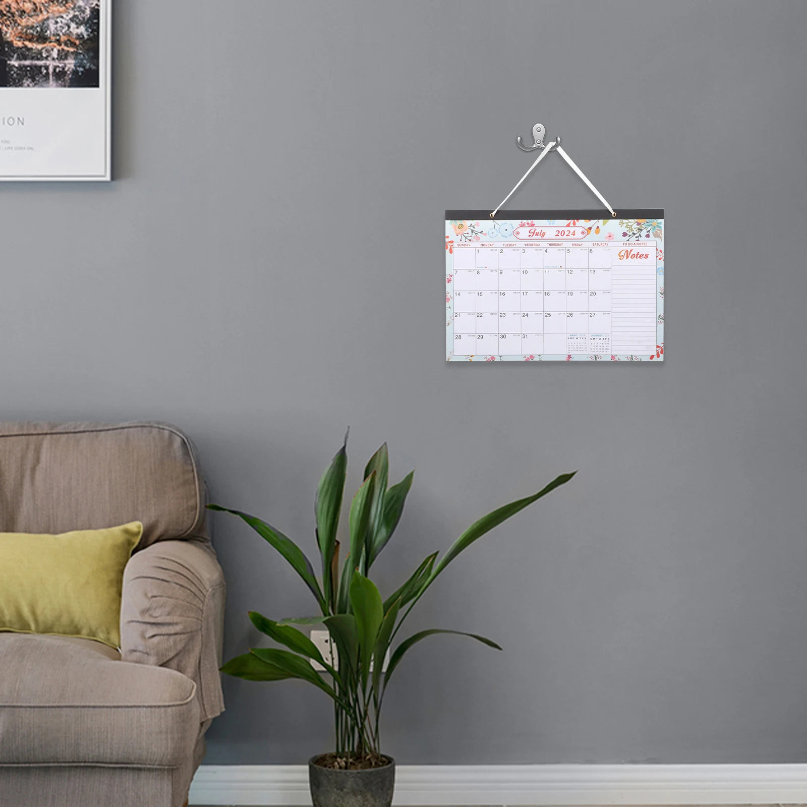 

Modern Large Wall Calendar Monthly Planner Home Office Smooth Surface Long Term Use English Daily Notepad Design Refrigerator