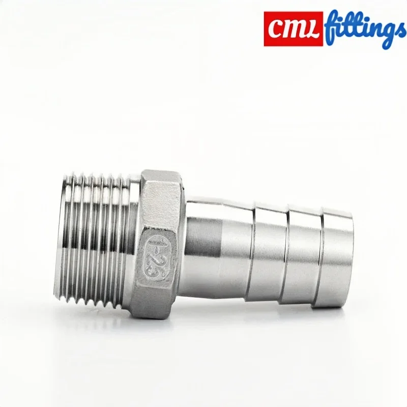 6 8 10 12 13 15 16 18 19 20 مللي متر 1/8 "1/4" 3/8 "1/2" 304 الفولاذ المقاوم للصدأ BSPT ذكر الموضوع بارب خرطوم معبد مشترك اقتران موصل